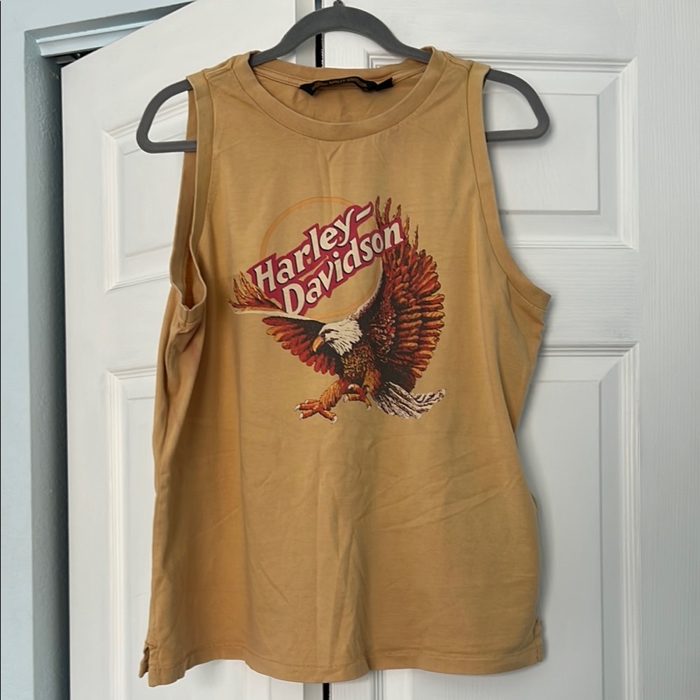 Harley-Davidson Tan Sleeveless Top